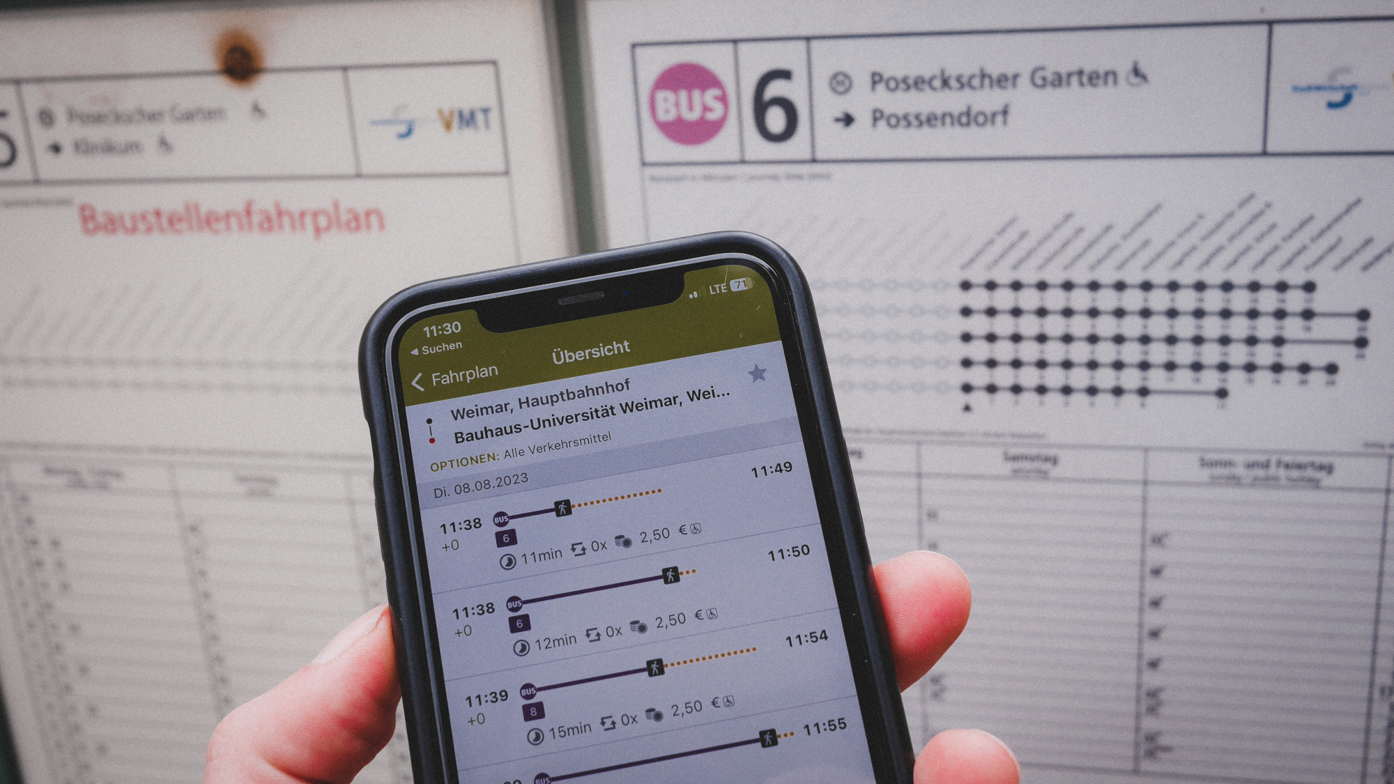 Fahrplanauskunft via Handy-App