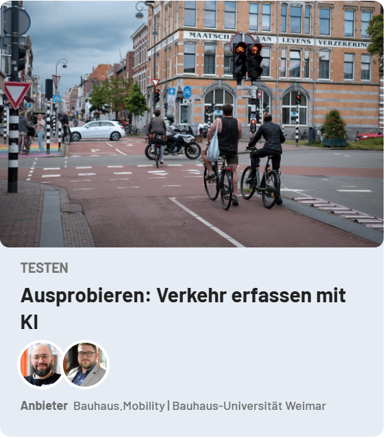 Kurskachel Testservice Ausprobieren - Verkehr erfassen mit KI